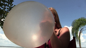 www.faythonfire.com - Chloe Blows Up Huge Clear Balloon thumbnail